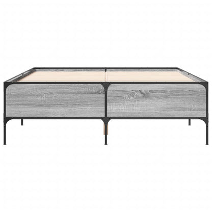 Bed Frame without Mattress Grey Sonoma 135x190 cm Double