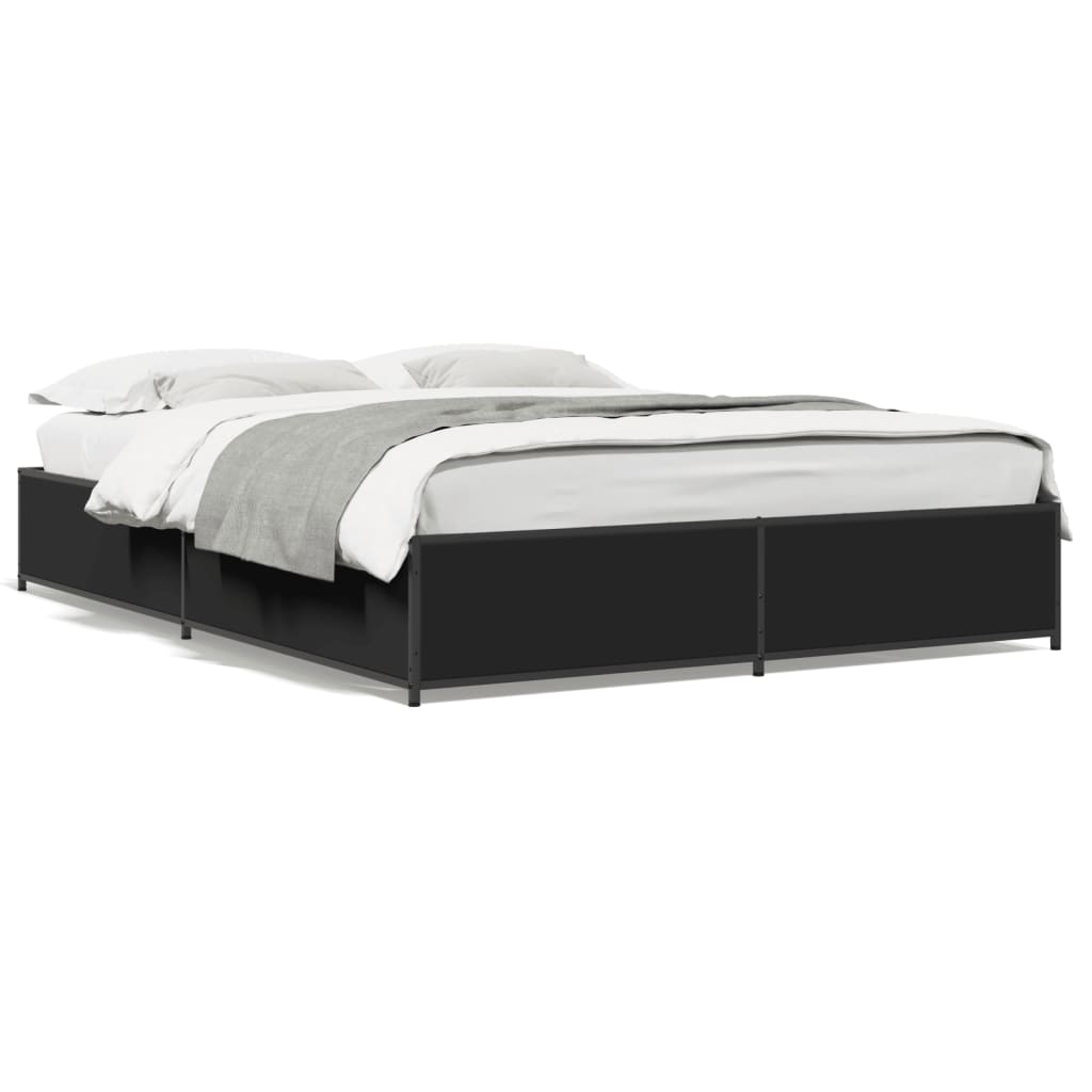 Bed Frame | Black | Engineered wood, steel | Double |  Durable