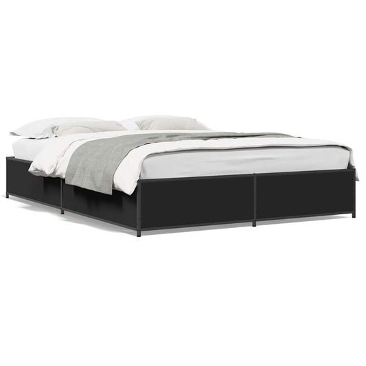 Bed Frame without Mattress Black 120x200 cm