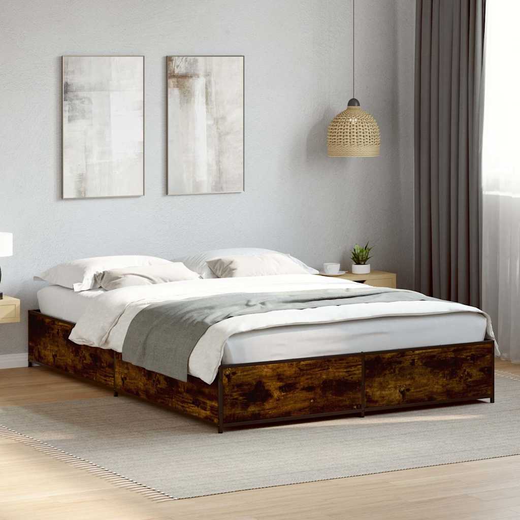 Bed Frame | Smoked Oak | Engineered Wood | Double |  Durable  | Bed Frame