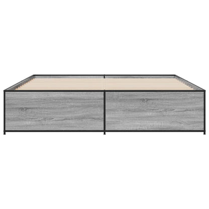 Bed Frame without Mattress Grey Sonoma 200x200 cm