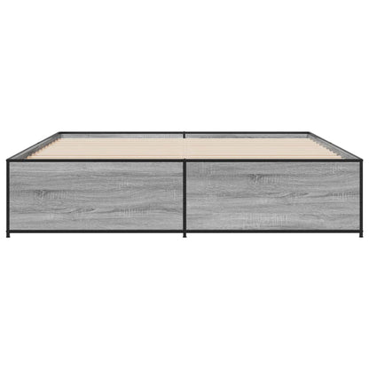Bed Frame without Mattress Grey Sonoma 180x200 cm Super King
