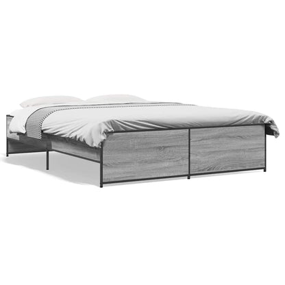 Bed Frame without Mattress Grey Sonoma 160x200 cm