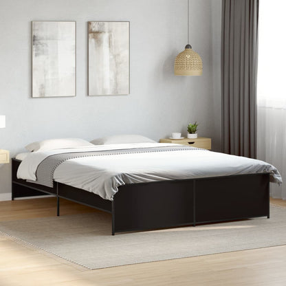 Bed Frame | Black | Engineered Wood | Double | Sturdy | Bed Frame