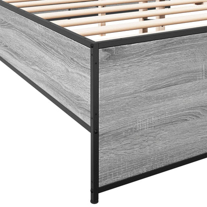 Bed Frame without Mattress Grey Sonoma 120x200 cm