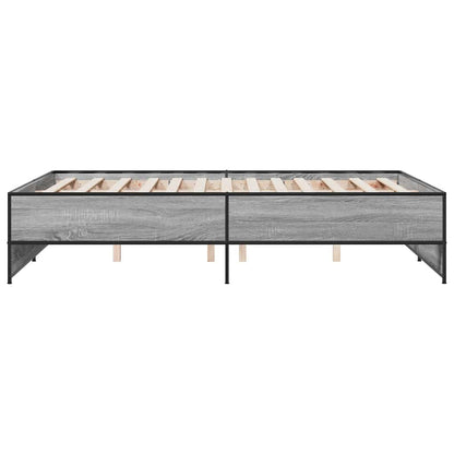 Bed Frame without Mattress Grey Sonoma 140x190 cm