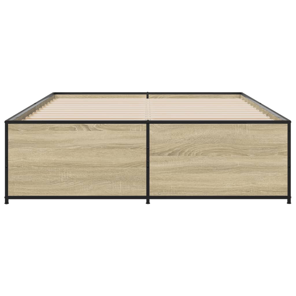 Bed Frame without Mattress Sonoma Oak 135x190 cm Double