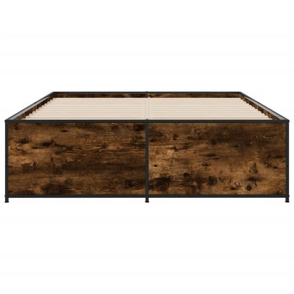 Bed Frame | Smoked Oak | Engineered wood, Steel | Double | Durable