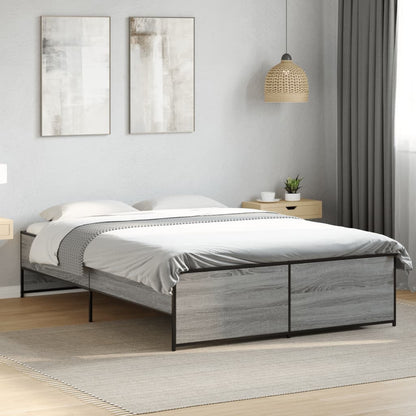 Bed Frame without Mattress Grey Sonoma 120x190 cm Small Double