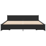 Bed Frame with Drawers without Mattress Black 200x200 cm