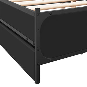 Bed Frame with Drawers without Mattress Black 200x200 cm