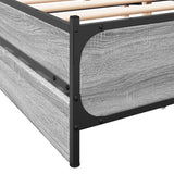 Bed Frame with Drawers without Mattress Grey Sonoma 150x200 cm King Size