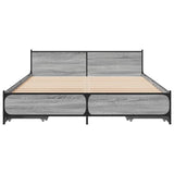 Bed Frame with Drawers without Mattress Grey Sonoma 140x200 cm