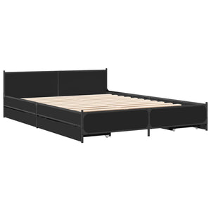 Bed Frame with Drawers without Mattress Black 120x200 cm