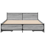 Bed Frame with Drawers Grey Sonoma 135x190 cm Double Engineered Wood