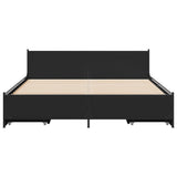 Bed Frame with Drawers without Mattress Black 120x190 cm Small Double