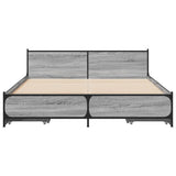 Bed Frame with Drawers Grey Sonoma 120x190 cm Small Double Engineered Wood