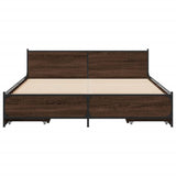 Bed Frame with Drawers without Mattress Brown Oak 120x190 cm Small Double