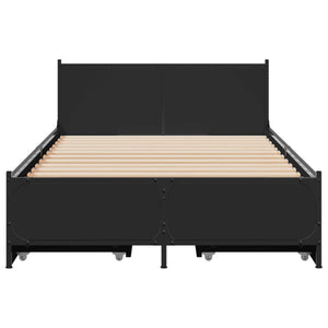 Bed Frame with Drawers without Mattress Black 90x190 cm Single