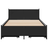 Bed Frame with Drawers without Mattress Black 90x190 cm Single