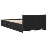 Bed Frame with Drawers without Mattress Black 90x190 cm Single