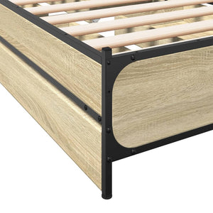 Bed Frame with Drawers Sonoma Oak 100x200 cm Engineered Wood