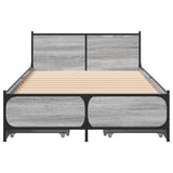 Bed Frame with Drawers Grey Sonoma 100x200 cm Engineered Wood