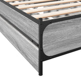 Bed Frame with Drawers Grey Sonoma 100x200 cm Engineered Wood