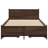 Bed Frame with Drawers Brown Oak 100x200 cm Engineered Wood