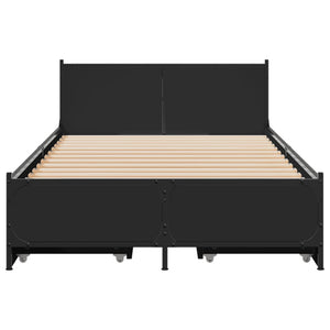 Bed Frame with Drawers without Mattress Black 90x200 cm