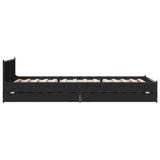 Bed Frame with Drawers without Mattress Black 90x200 cm