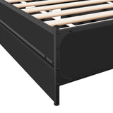 Bed Frame with Drawers without Mattress Black 90x200 cm