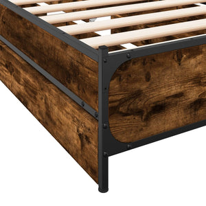 Bed Frame with Drawers Smoked Oak 75x190 cm Small Single Engineered Wood