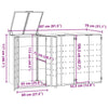Wheelie Bin Storage for 3 Bins Grey 207x79x117 cm Steel