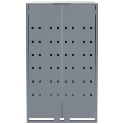 Wheelie Bin Storage for 6 Bins Grey 414x79x117 cm Steel