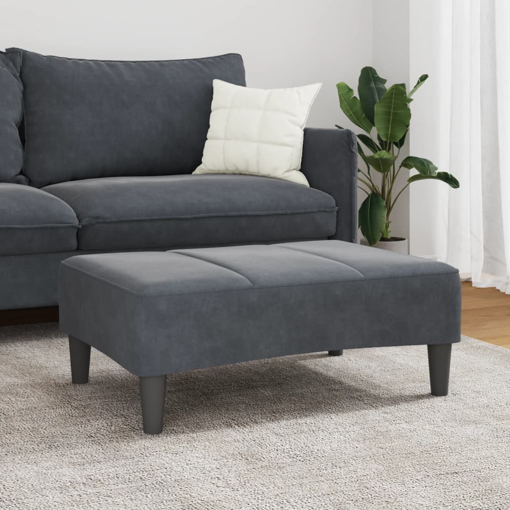 Footstool Dark Gray 30.3"x21.7"x12.2" Velvet