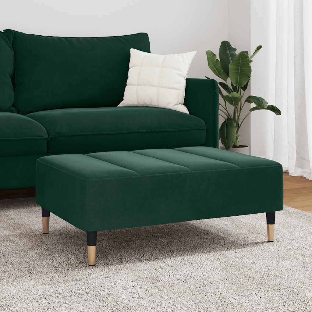 Footstool Dark Green 30.3"x21.7"x12.2" Velvet