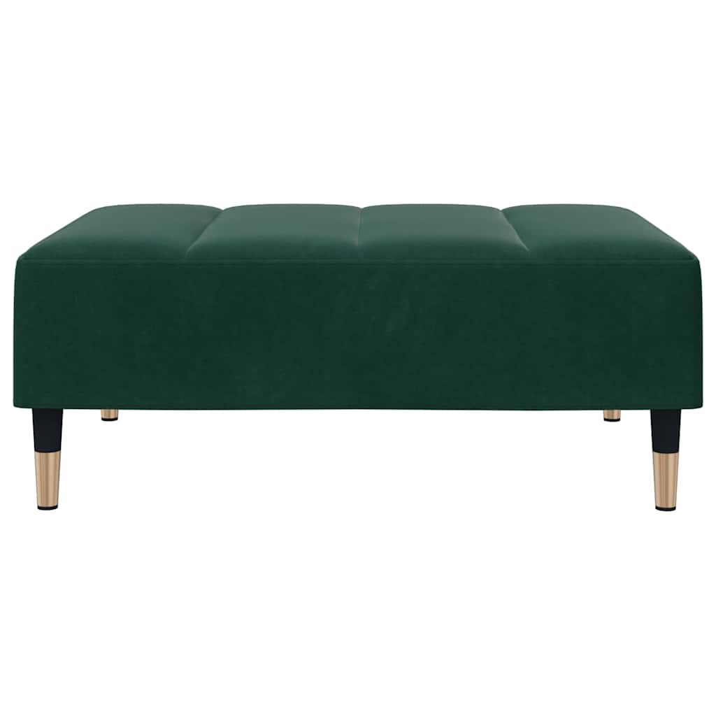 Footstool Dark Green 30.3"x21.7"x12.2" Velvet