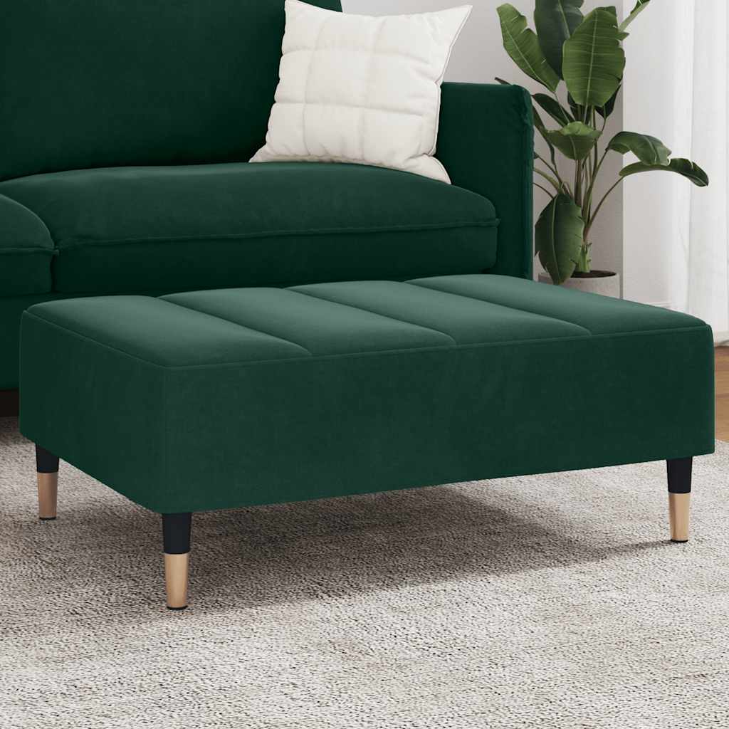 Footstool Dark Green 30.3"x21.7"x12.2" Velvet