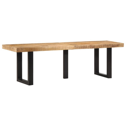 Bench 160 cm Solid Rough Wood Mango and Steel