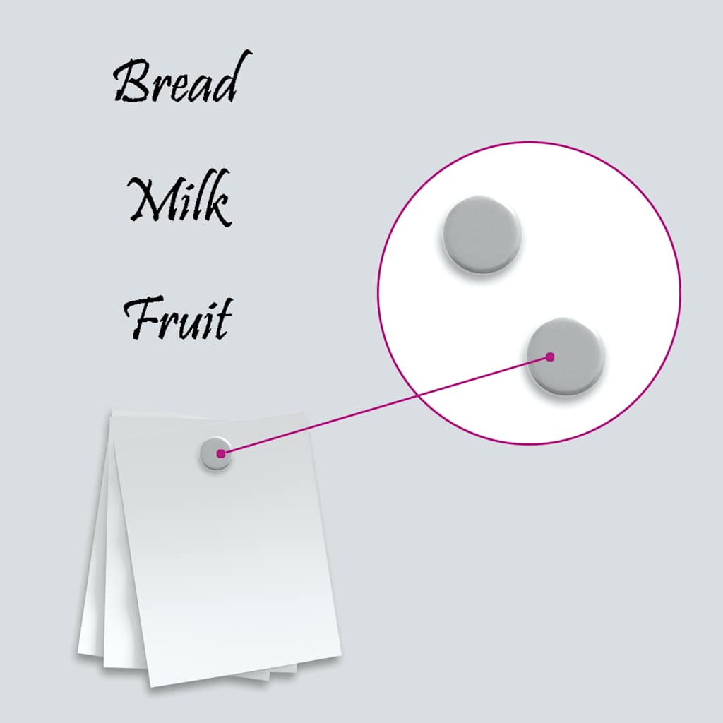 Wall-mounted Magnetic Board White 40x20 cm Tempered Glass