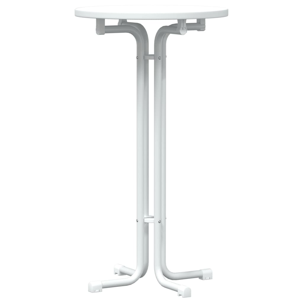 Bar Table White Ø60x110 cm Engineered Wood and Steel