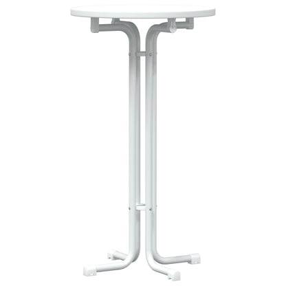 Bar Table White Ø60x110 cm Engineered Wood and Steel