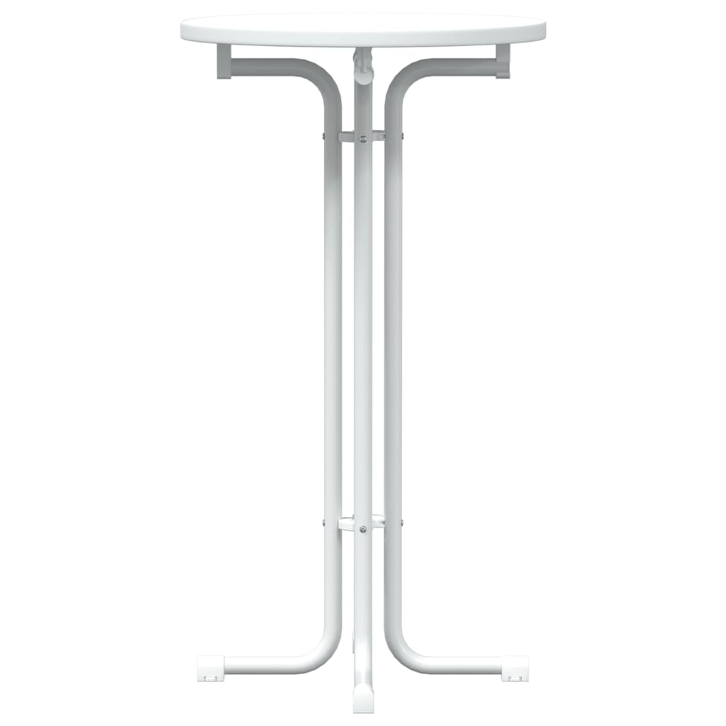 Bar Table White Ø60x110 cm Engineered Wood and Steel