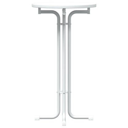 Bar Table White Ø60x110 cm Engineered Wood and Steel