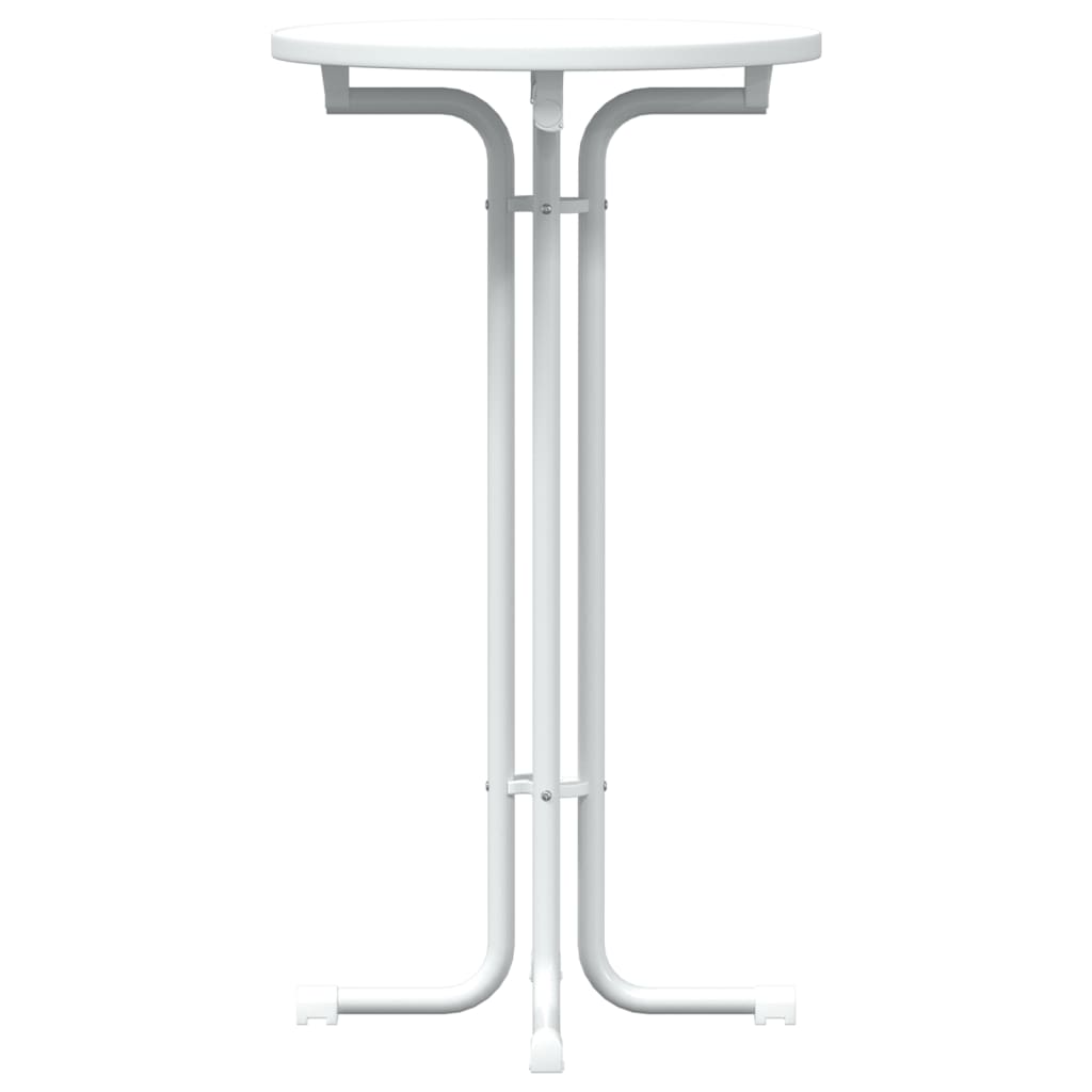 Bar Table White Ø60x110 cm Engineered Wood and Steel
