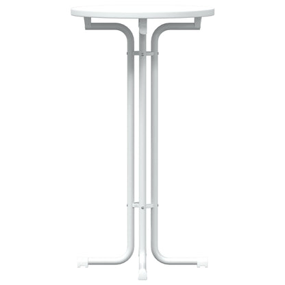 Bar Table White Ø60x110 cm Engineered Wood and Steel