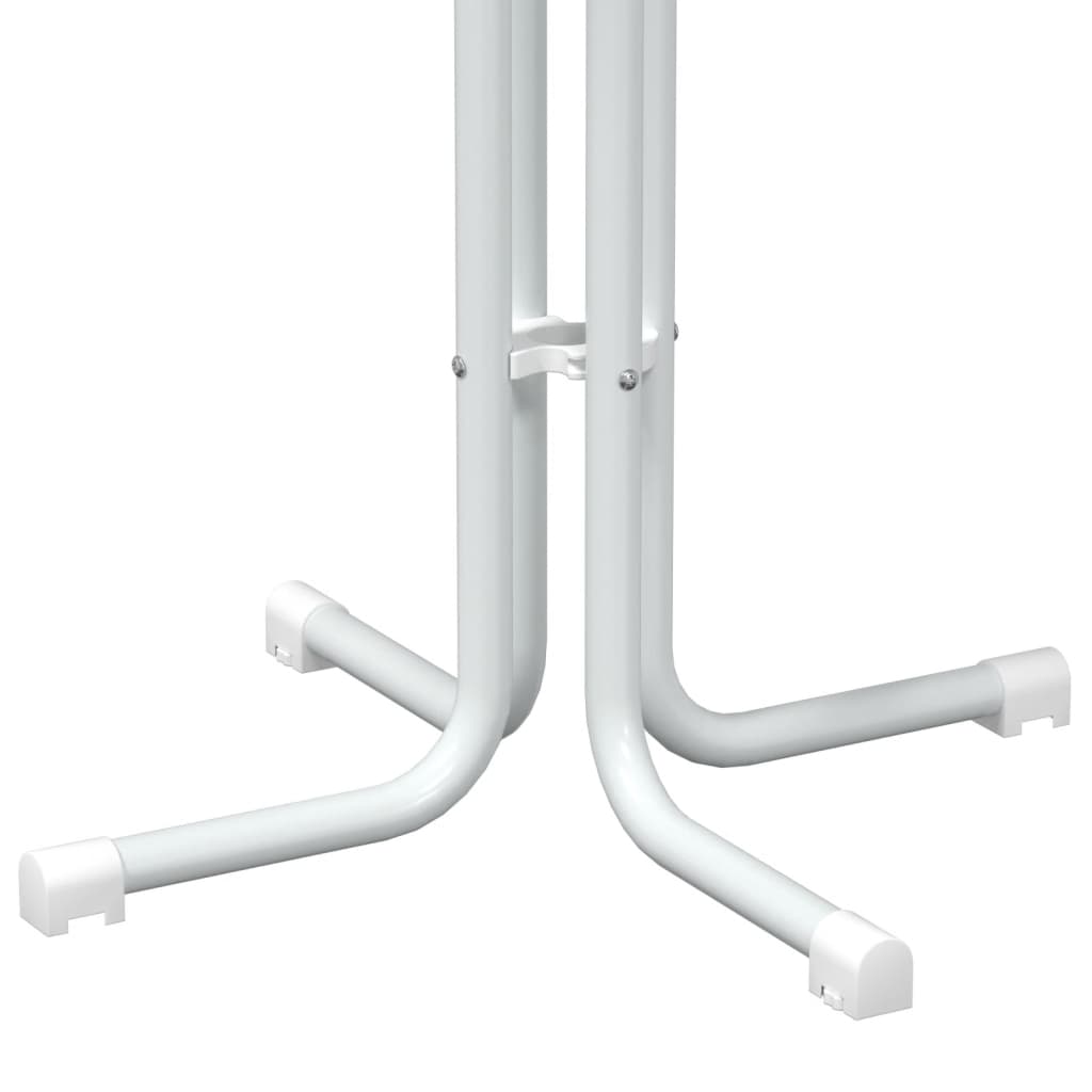 Bar Table White Ø60x110 cm Engineered Wood and Steel