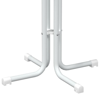 Bar Table White Ø60x110 cm Engineered Wood and Steel