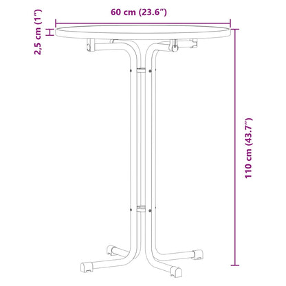 Bar Table White Ø60x110 cm Engineered Wood and Steel